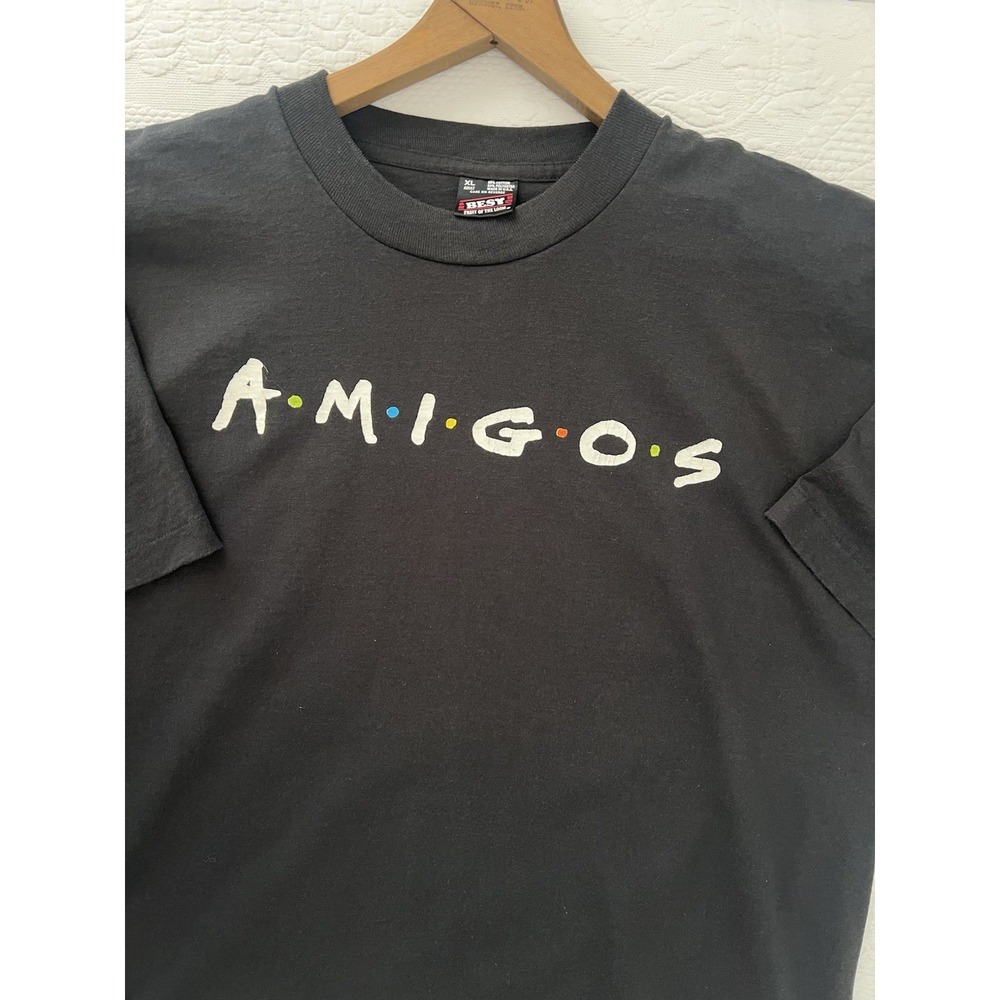 Vintage AMIGOS Friends TV Show Parody Single Stitch XL‎ Spanish Club T-Shirt 90s